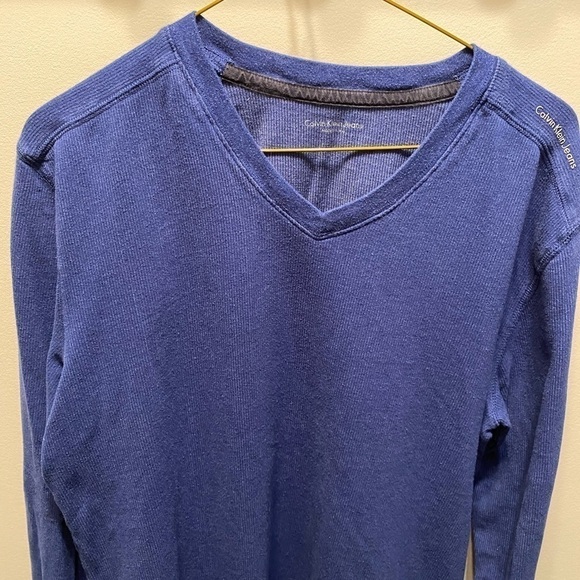 Calvin Klein Jeans Blue V-neck Sweater size Large - Picture 3 of 7